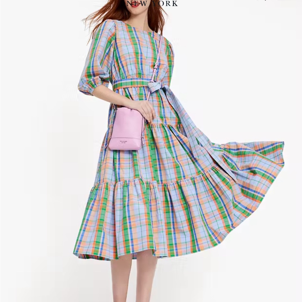 Kate spade plaid midi dress